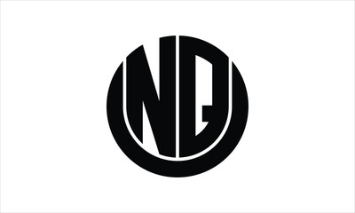 NQ initial letter circle icon gaming logo design vector template. batman logo, sports logo, monogram, polygon, war game, symbol, playing logo, abstract, fighting, typography, icon, minimal, wings logo