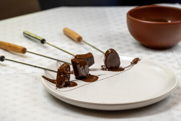 Complex technique for making chocolate sweets with natural cocoa. Delicious dark chocolate sweets with various fillings
