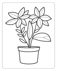 Flower coloring pages for kids, Flower illustration