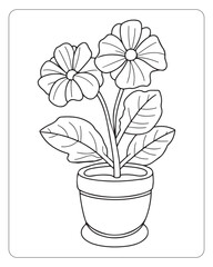 Flower coloring pages for kids, Flower illustration