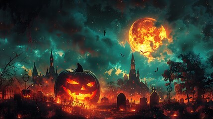 Capturing the spirit of Halloween and all its eerie delights - obrazy, fototapety, plakaty
