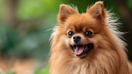 brown pomeranian dog portrait