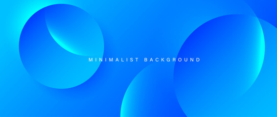 Abstract minimalist blue background with circular elements vector.