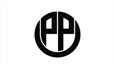 PP initial letter circle icon gaming logo design vector template. batman logo, sports logo, monogram, polygon, war game, symbol, playing logo, abstract, fighting, typography, icon, minimal, wings logo