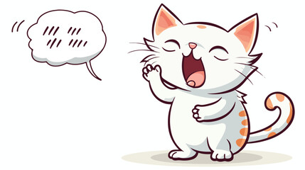 Cartoon cat singing with speech bubble sticker freeh
