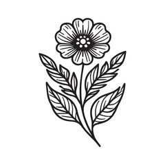 Hand drawn Coloring page doodle art, flowers colorings page, and books, a sketch of outline vector graphic hand drawn illustration isolated on white background.
