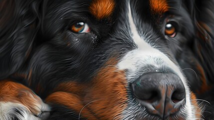 Close-up of Berner Sennenhund Dog