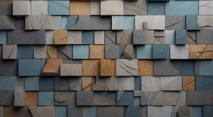 Geometric Mosaic Marvel: 3D Rendering of Abstract Elegance

