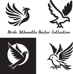 Eagle Silhouette Vector Illustration Set
