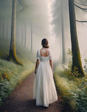 woman in the forest
