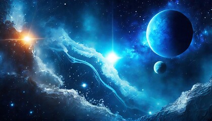 planet in blue space