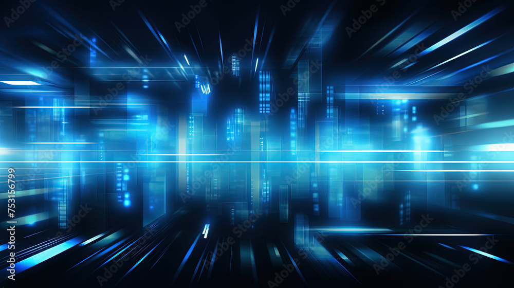 Poster vibrant abstract background with glowing neon lines and futuristic design.