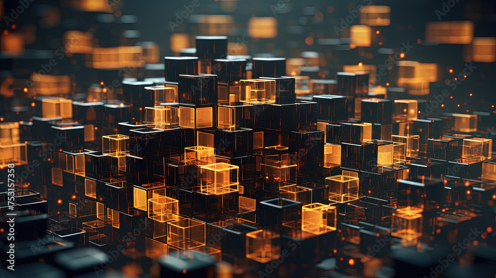 Aufkleber Abstract background with structure of cubes. Colorful cubes texture for technology backdrop.
