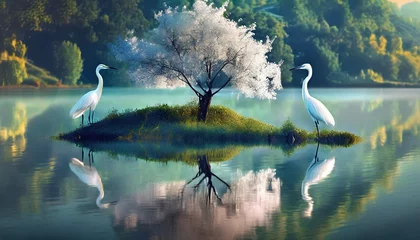 Foto op Plexiglas herons by the lake © Frantisek
