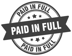 paid in full stamp. paid in full label on transparent background. round sign