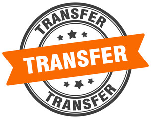 Obraz premium transfer stamp. transfer label on transparent background. round sign