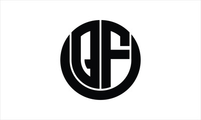 QF initial letter circle icon gaming logo design vector template. batman logo, sports logo, monogram, polygon, war game, symbol, playing logo, abstract, fighting, typography, icon, minimal, wings logo