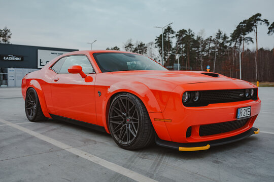 Stalowa Wola, Poland - March 03, 2024 - Dodge Challenger 6.2 Hellcat Widebody 717 KM