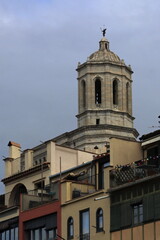 Fototapeta na wymiar Girona Cathedral: Towering Testament of Time