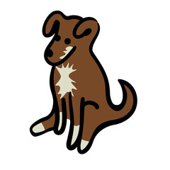 color puppy in doodle style.template for poster advertising print icon sticker design.