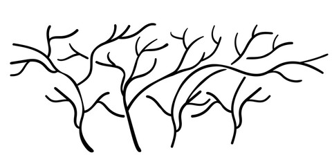 image of a tree in a simple minimalist style. Template for design, logo, print, icon. object in line art style for landscape