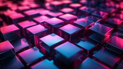 Obraz premium A futuristic geometric background featuring a 3D mosaic of cubes