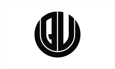 QU initial letter circle icon gaming logo design vector template. batman logo, sports logo, monogram, polygon, war game, symbol, playing logo, abstract, fighting, typography, icon, minimal, wings logo