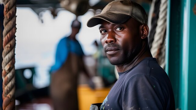 Ship Crew Members, Crew members while working, Working Onboard, Man on the boat, Portrait of a man