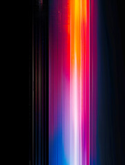  photorealistic abstract image featuring a single vertical element against a black background, reminiscent of a wallpaper design. AI generative.