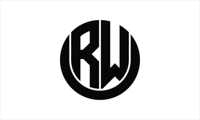 RW initial letter circle icon gaming logo design vector template. batman logo, sports logo, monogram, polygon, war game, symbol, playing logo, abstract, fighting, typography, icon, minimal, wings logo