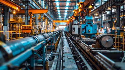 Fototapeta premium A high-tech manufacturing plant where cloud computing and IoT