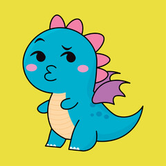 
Cute dragon, drake emotion, emoji, illustration in childish theme and colors, vector collection