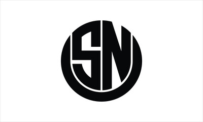 SN initial letter circle icon gaming logo design vector template. batman logo, sports logo, monogram, polygon, war game, symbol, playing logo, abstract, fighting, typography, icon, minimal, wings logo