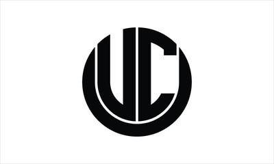 UC initial letter circle icon gaming logo design vector template. batman logo, sports logo, monogram, polygon, war game, symbol, playing logo, abstract, fighting, typography, icon, minimal, wings logo