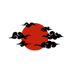 Hand drawn chinese cloud illustration