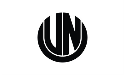 UN initial letter circle icon gaming logo design vector template. batman logo, sports logo, monogram, polygon, war game, symbol, playing logo, abstract, fighting, typography, icon, minimal, wings logo