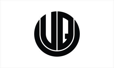 UQ initial letter circle icon gaming logo design vector template. batman logo, sports logo, monogram, polygon, war game, symbol, playing logo, abstract, fighting, typography, icon, minimal, wings logo