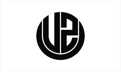 UZ initial letter circle icon gaming logo design vector template. batman logo, sports logo, monogram, polygon, war game, symbol, playing logo, abstract, fighting, typography, icon, minimal, wings logo
