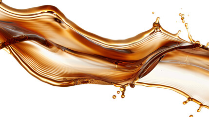 A splash of pale colored liquid coffee splash on an isolated background