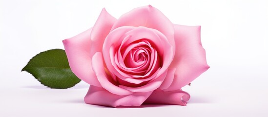 Stunning Pink Rose on Isolated White Background A Captivating Blossom Blooming in Pure Elegance