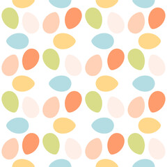 Easter eggs seamless pattern. Painted colorful eggs. Happy Easter. Vector illustration in flat style