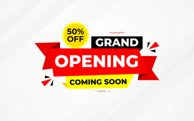 Opening Soon banner template vector design. Online shop opening background, Special Discount marketing poster design for web and Social. sale banner vector template Design.