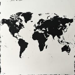 World map in black and white