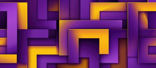 Geometric Seamless Background for Interior Design Raster Illustration in Purple and Yellow Color Scheme