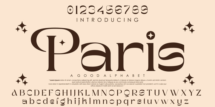  Paris Luxury Elegant Abstract Fashion font alphabet. Moderan Creative urban sports fashion futuristic font. vector illustration 