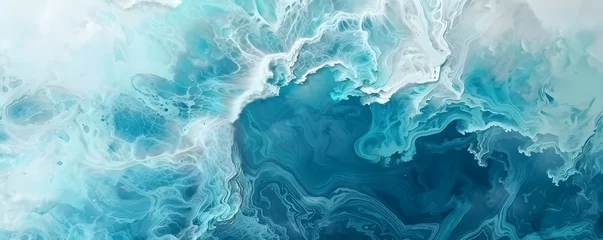 Outdoor-Kissen Watercolor ocean wave background texture. Marble wash art abstract background. © Fabian Mohr