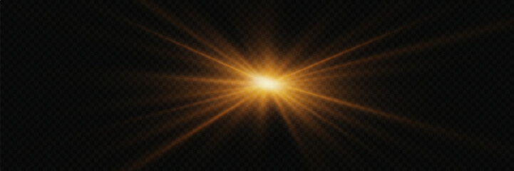 Glare effect. Flash with rays of light. On a transparent background. - obrazy, fototapety, plakaty