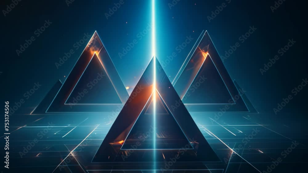 Poster abstract technology background with geometric shapes. 3d rendering toned image double exposure, futu