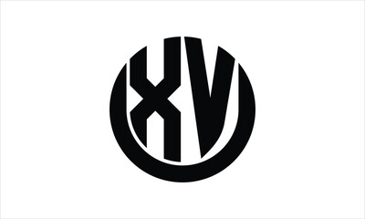 XV initial letter circle icon gaming logo design vector template. batman logo, sports logo, monogram, polygon, war game, symbol, playing logo, abstract, fighting, typography, icon, minimal, wings logo