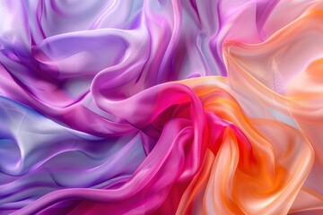 Abstract background with colorful silk waves. A soft and elegant fabric with abstract waves